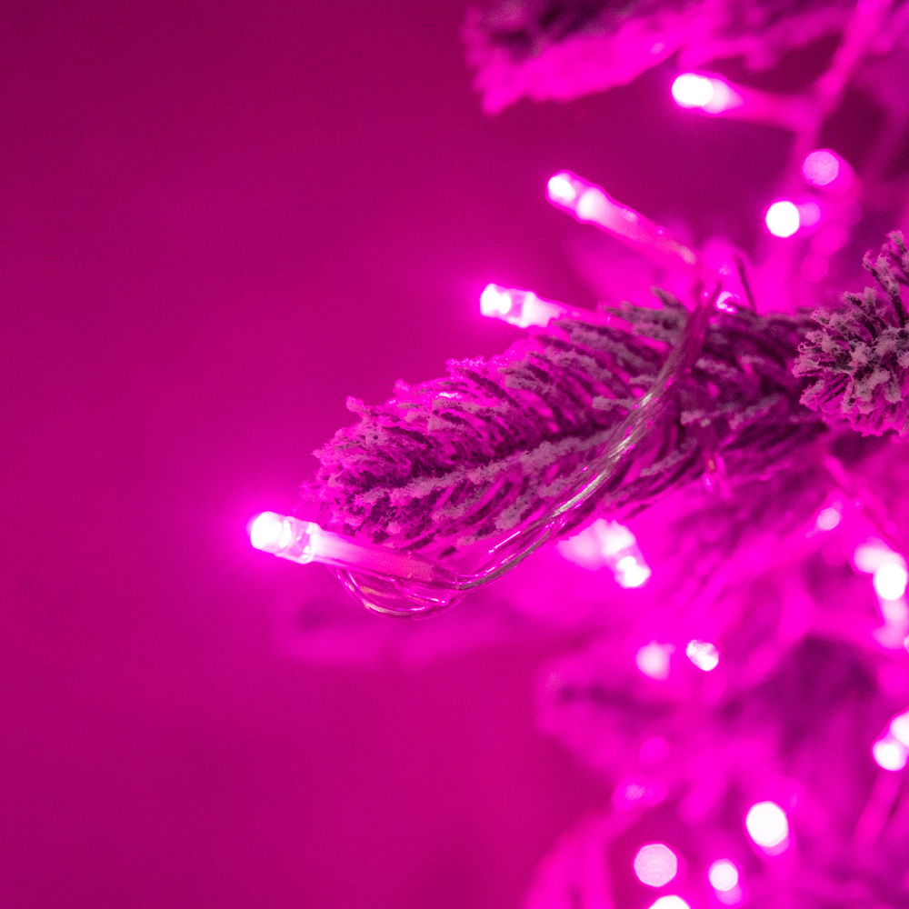 The Christmas Centre 120 Pink LED Multifunction Clear Cable String Light 19m Image 6