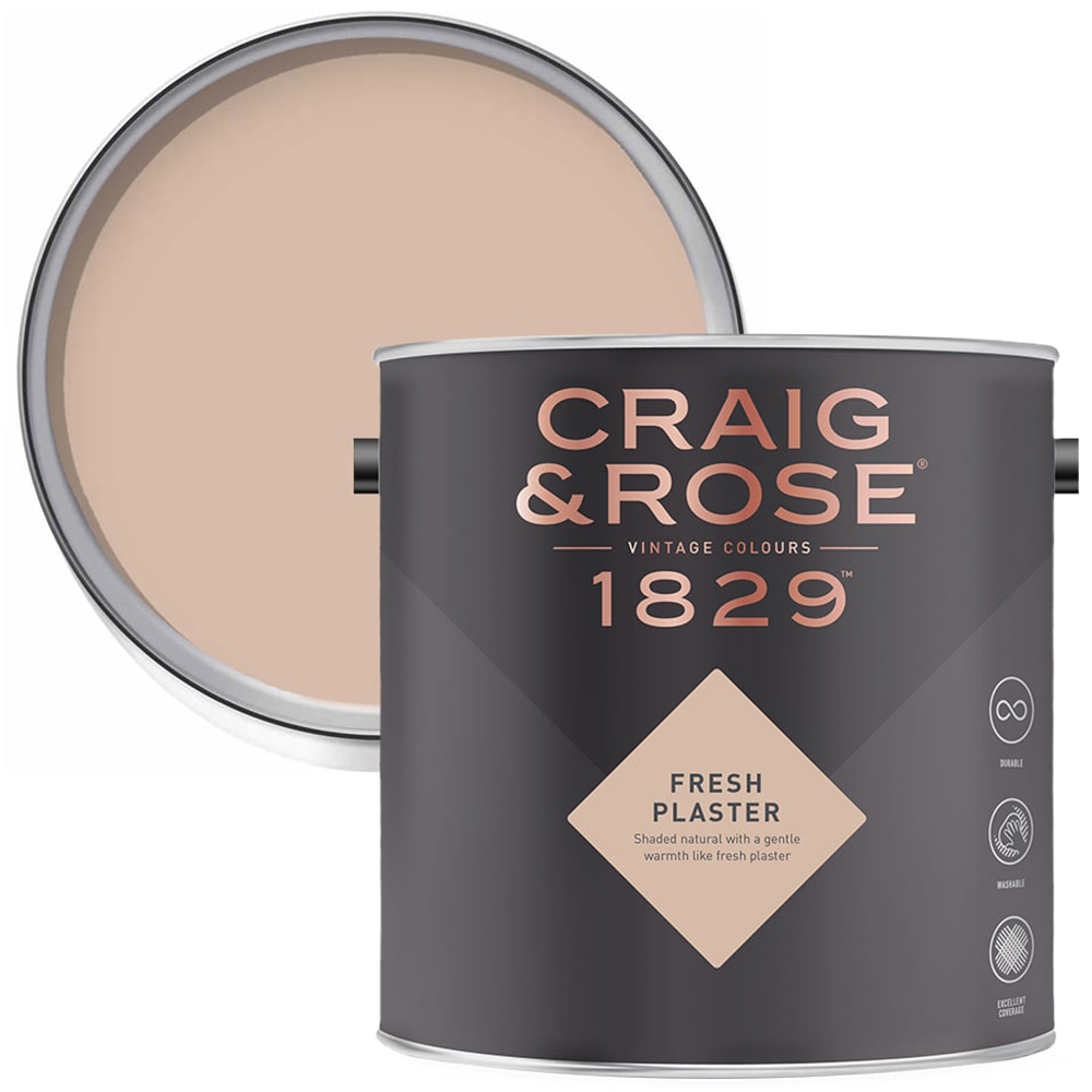Craig & Rose Kitchen and Bathroom Fresh Plaster Eggshell Paint 750ml Image 1
