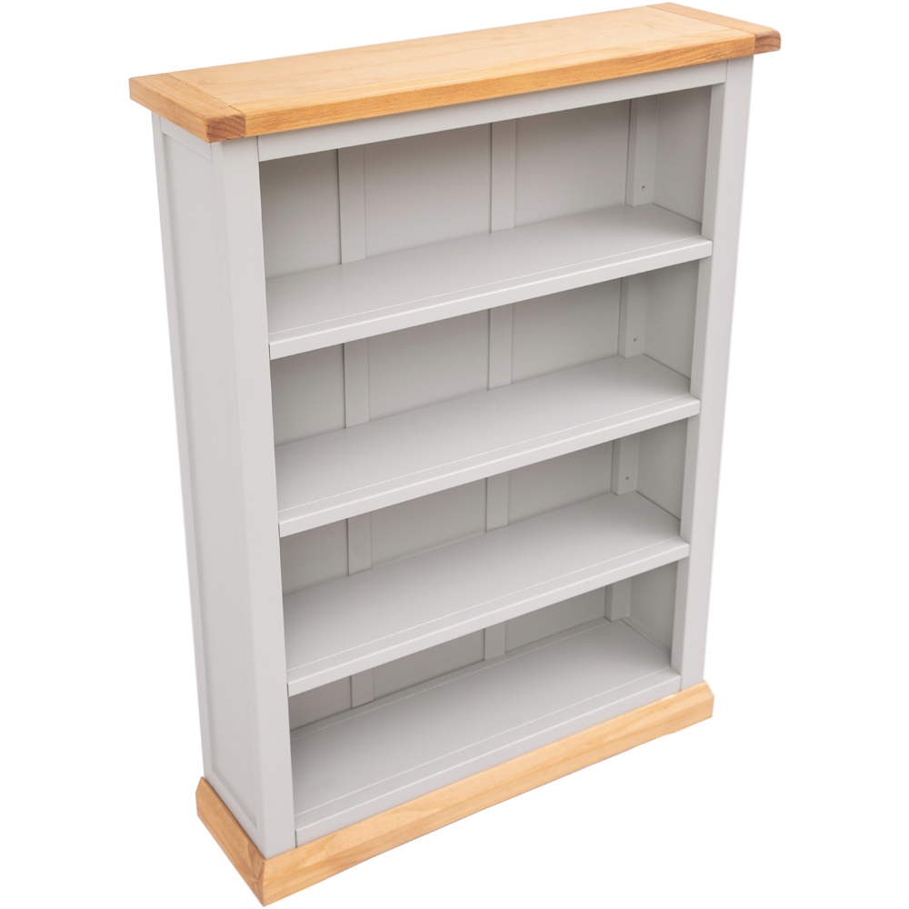 Bomporto 4 Shelf Light Grey Wide Bookcase Image 4