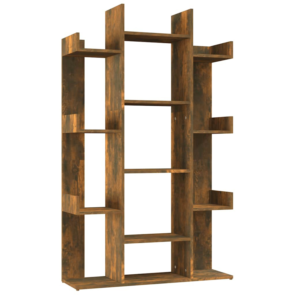 vidaXL 13 Shelf Smoked Oak Bookcase Image 2