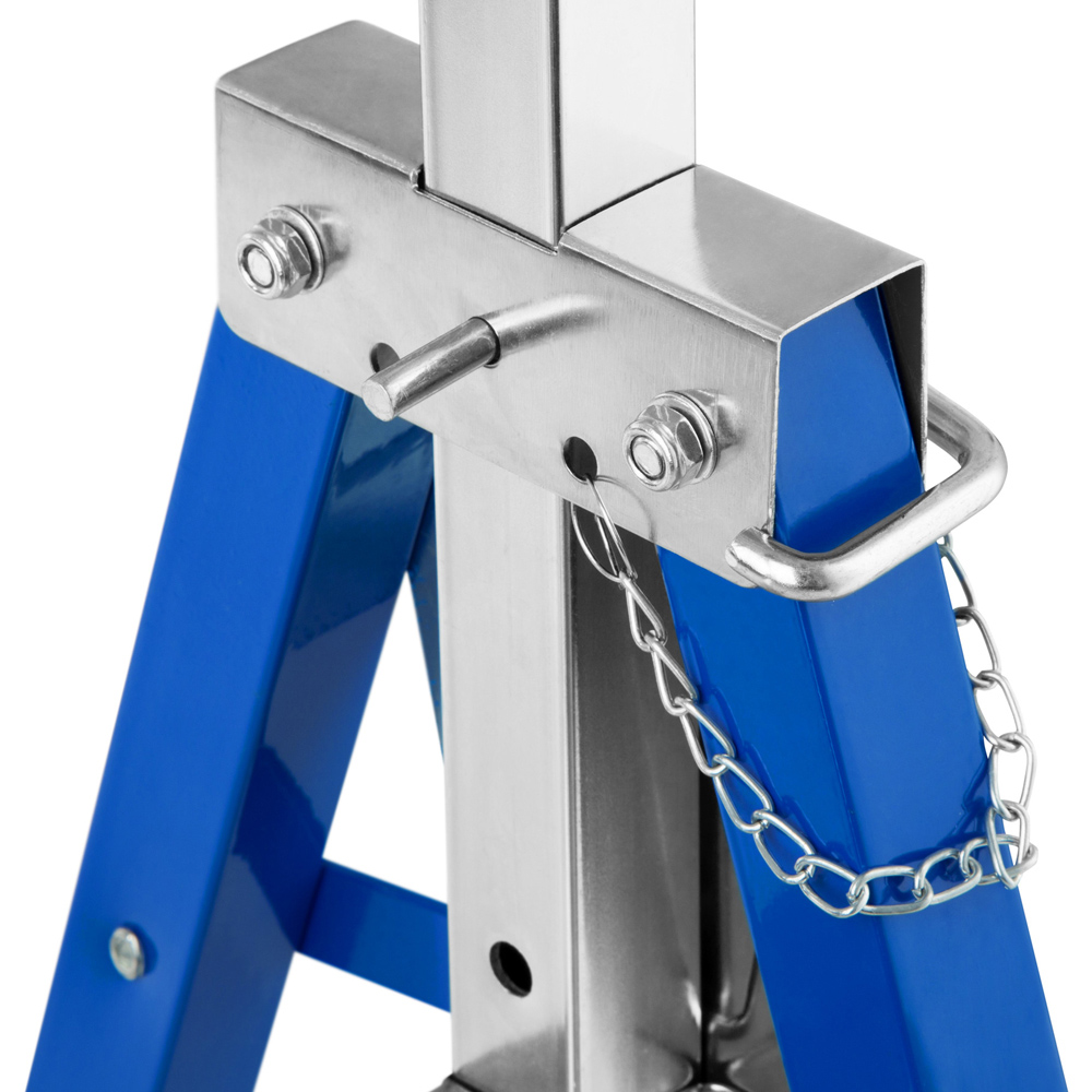 tectake Blue 7 Step Height Adjustable Foldable A Frame Scaffold Trestle Set 2 Pack Image 4