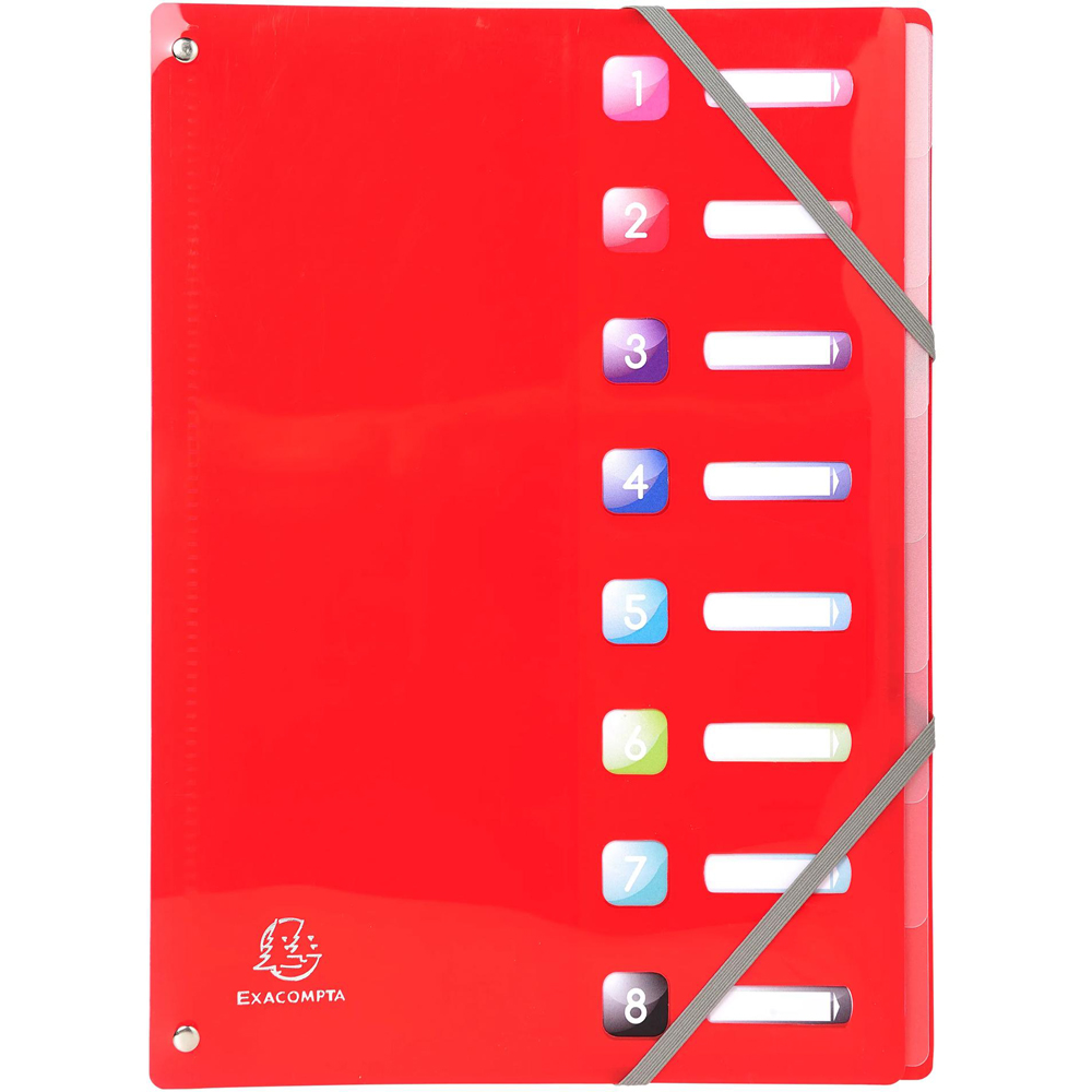 Exacompta Iderama Assorted Colours 8 Sections PP A4 Multi Part File 8 Pack Image 6
