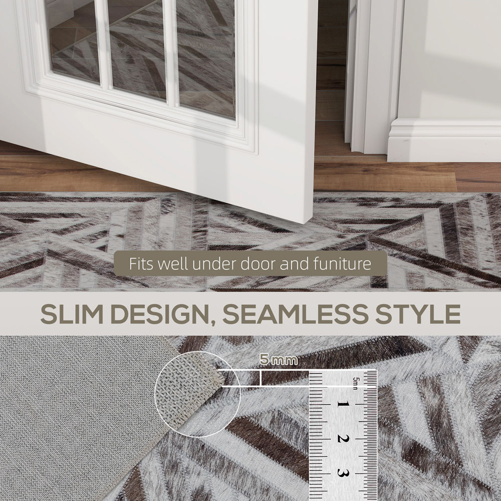 HOMCOM Brown Chenille Non-Slip Rug 290 x 200cm Image 7
