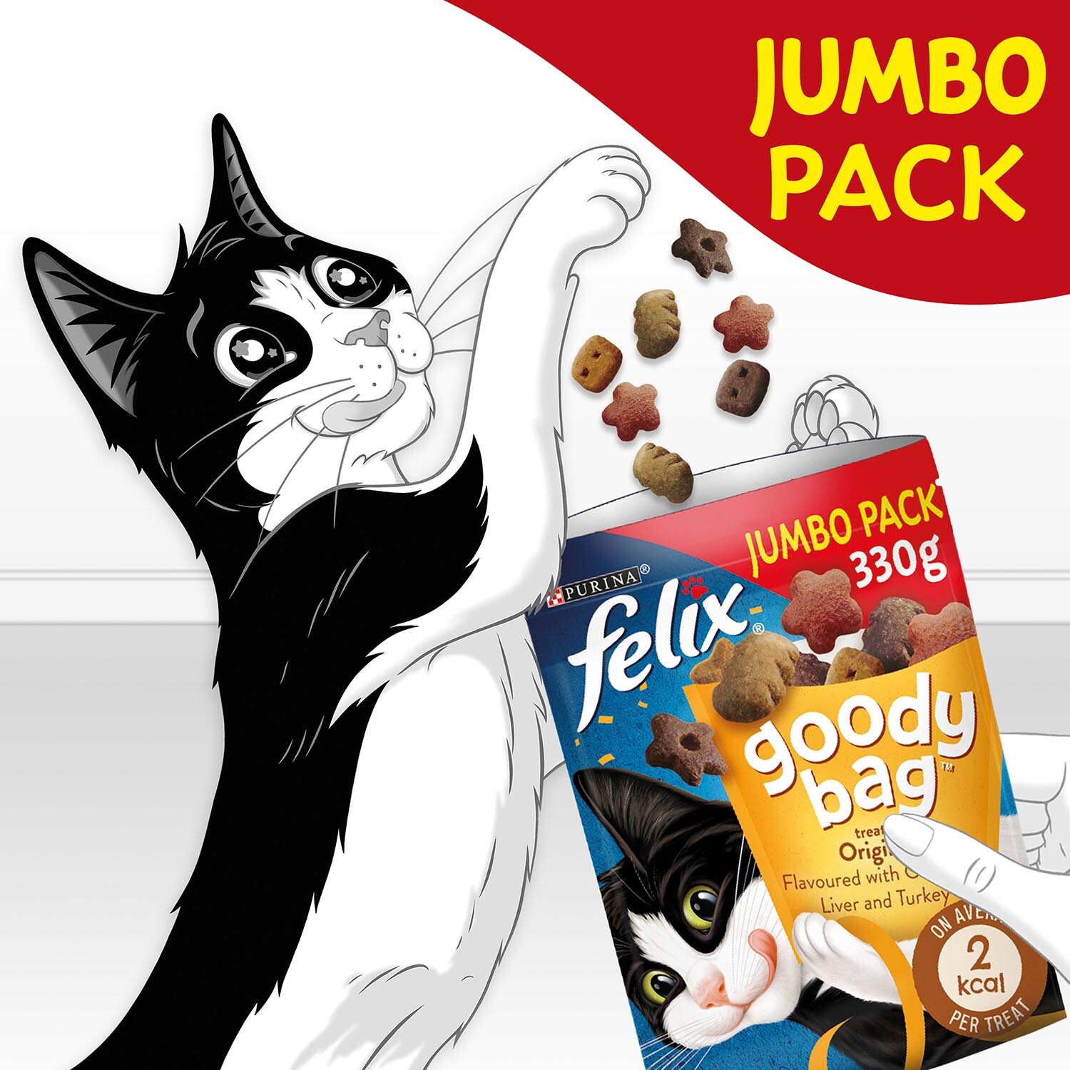 Felix Goody Bag Cat Treats - 330g / Original Mix Image 6
