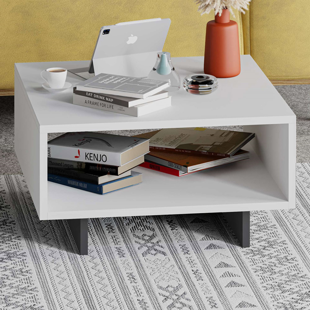 Decortie Hola White and Anthracite Multipurpose Coffee Table Image 1