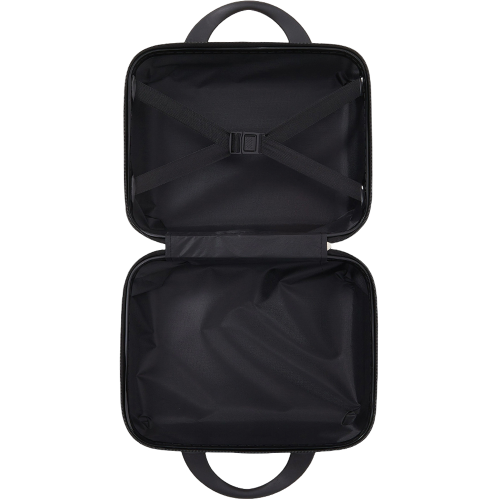 H&O Direct 2 Piece Black ABS Suitcase Set with Makeup Case Image 6
