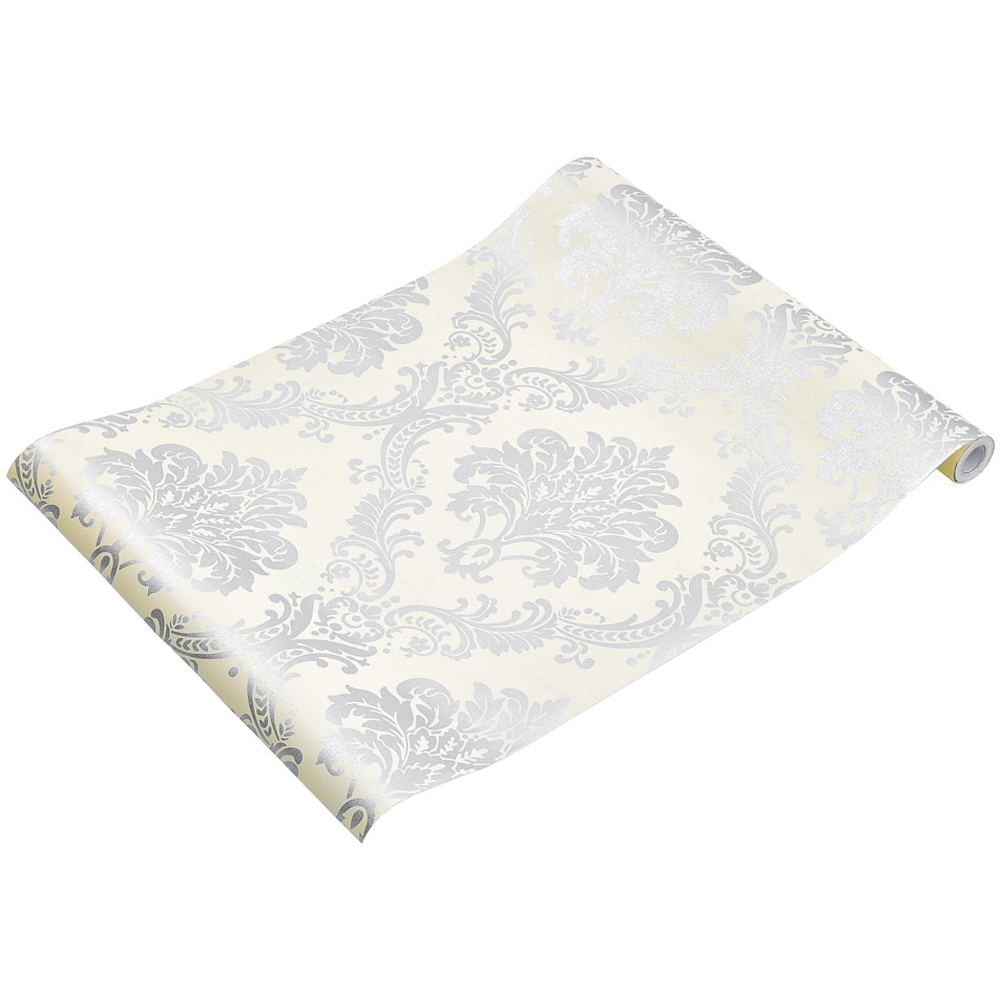 Living and Home Retro Floral Textured Yellow PVC Self Adhesive Wallpaper Image 3