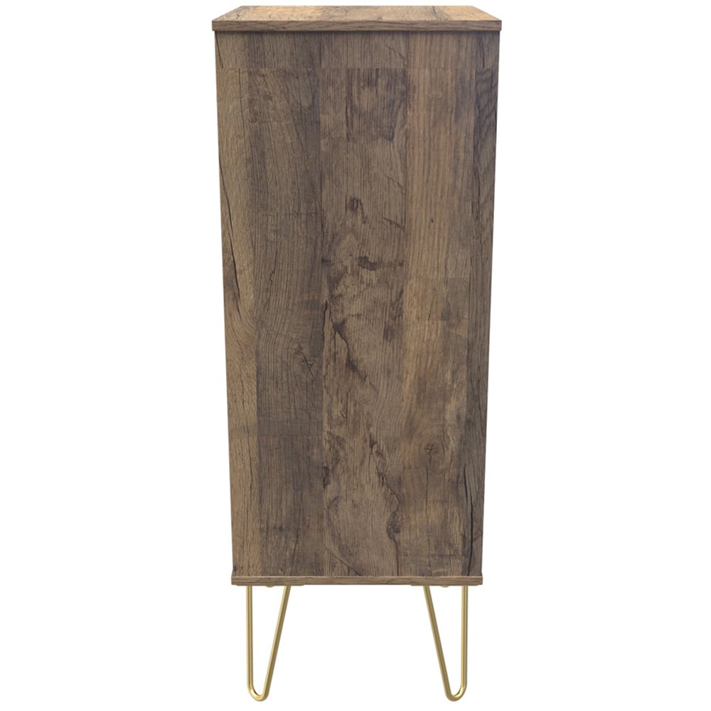 Crowndale 5 Drawer White Matt and Vintage Oak Chest of Drawers Ready Assembled Image 4