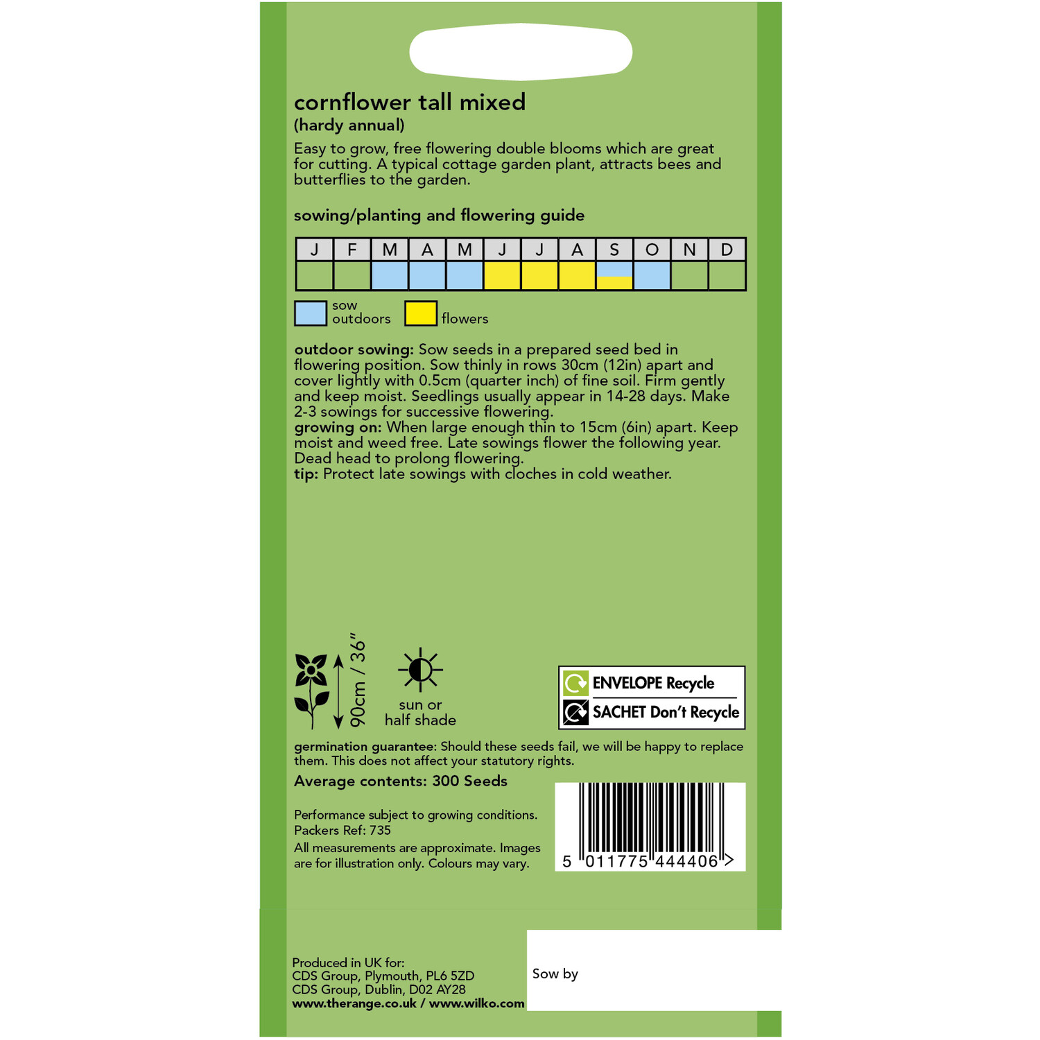 Wilko Mixed Tall Cornflower Seeds Image 2