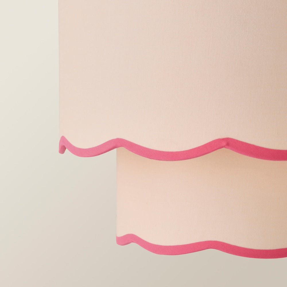 ValueLights Sloane 2 Tier Pink Colour Clash Scalloped Shade Image 3