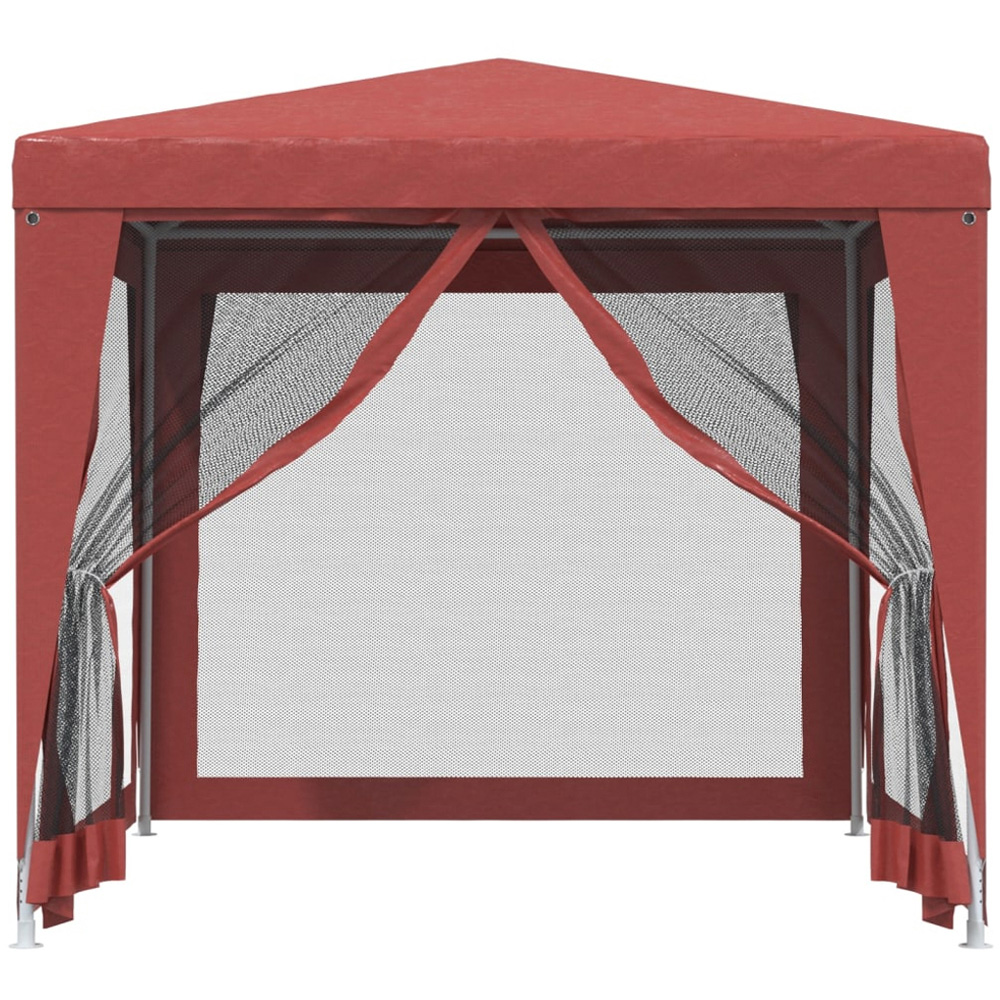 vidaXL 2.5 x 2.5m Red Party Tent with 4 Mesh Sidewalls Image 3