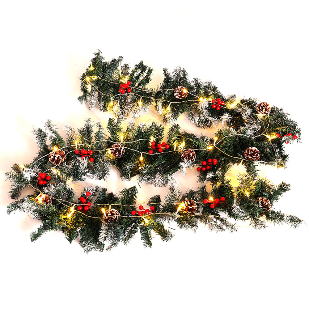 Living and Home Pre Lit Christmas Garland with Berries and Pinecone 270cm Image 3