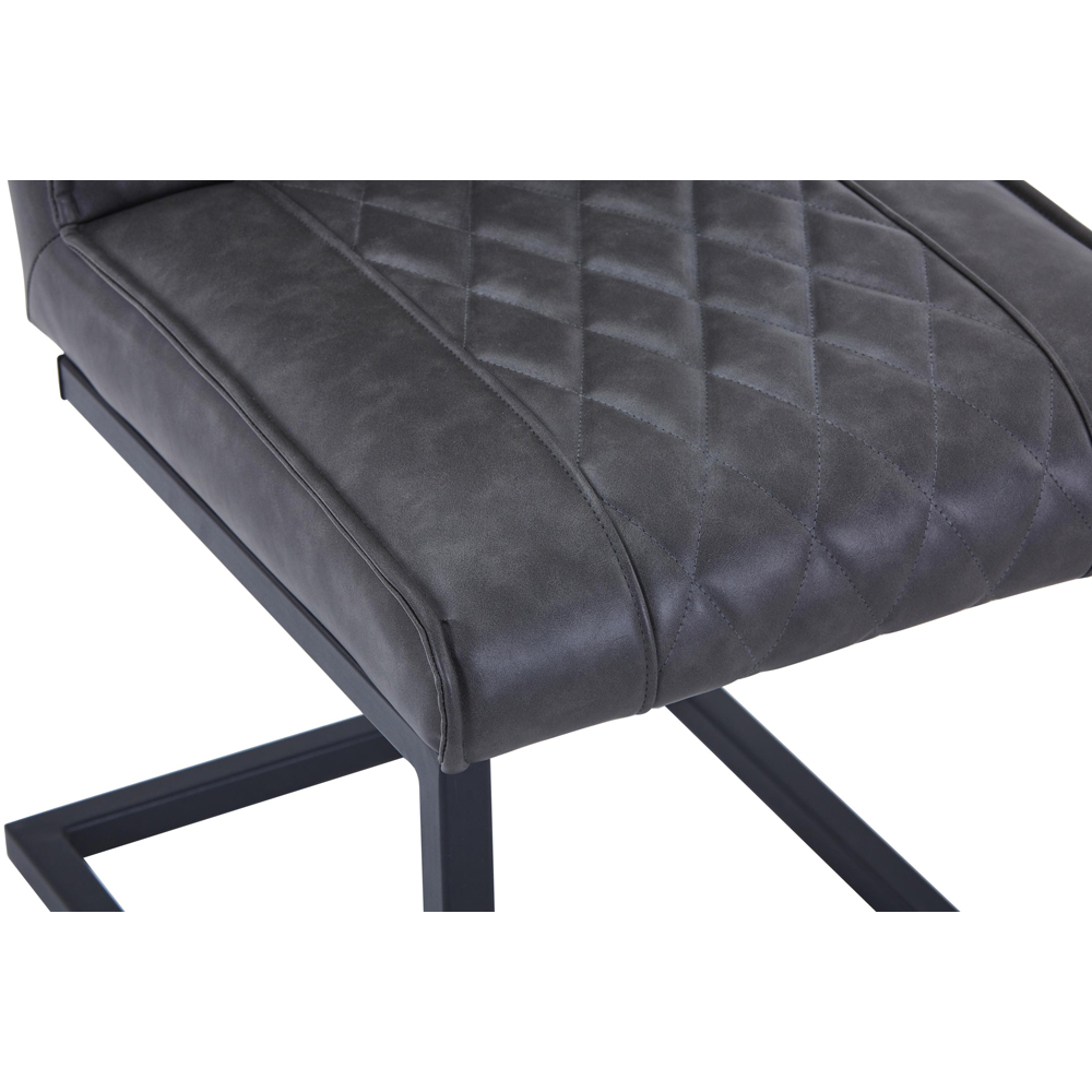Portland Lennox Dark Grey Cantilever Dining Chair Image 7