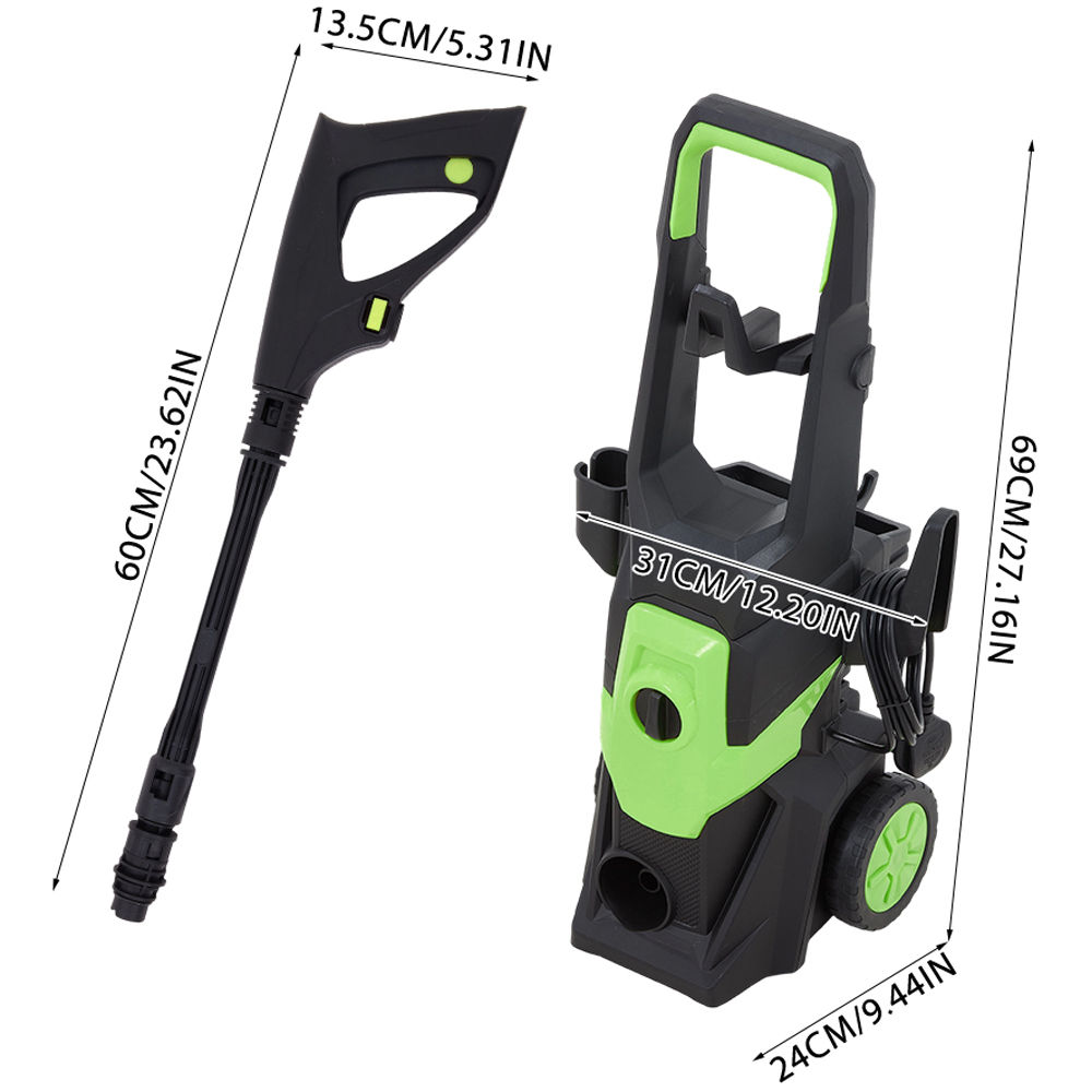 Living and Home Electric Pressure Washer with Wheels 2000W Image 6