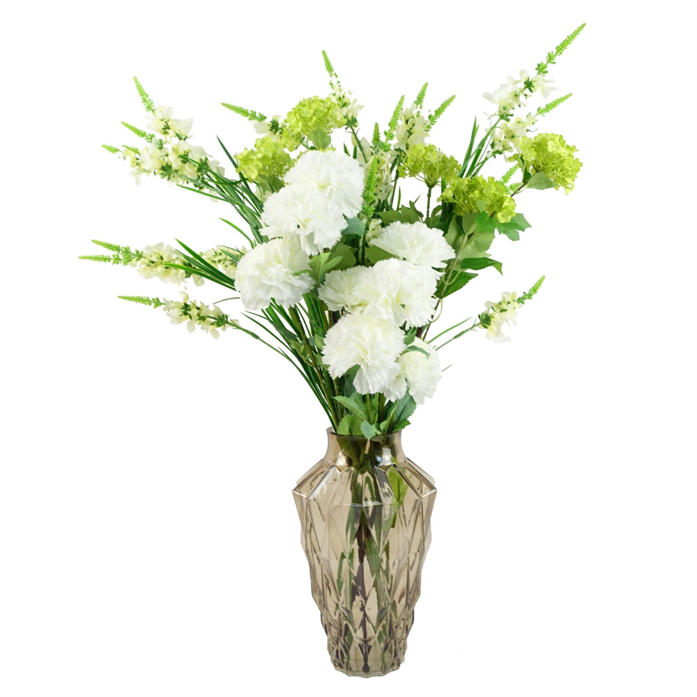 Leaf White Carnation Single Stem Artificial Flower 2.3ft 6 Pack Image 5