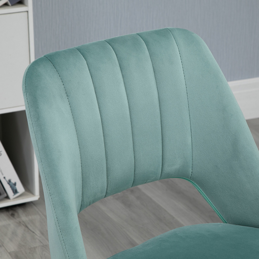 Portland Green Velvet Swivel Office Chair Image 3