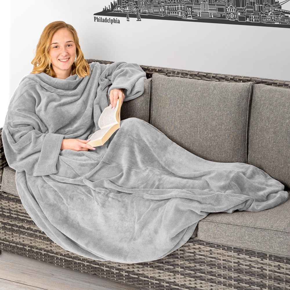 tectake Blue Blanket 180 x 150cm 2 Pack Image 2