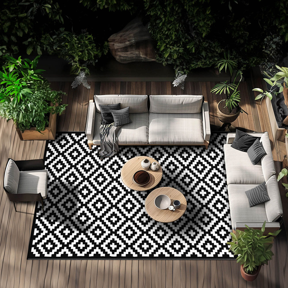 Green Decore Nirvana Black and White Outdoor Rug 180 x 270cm Image 6
