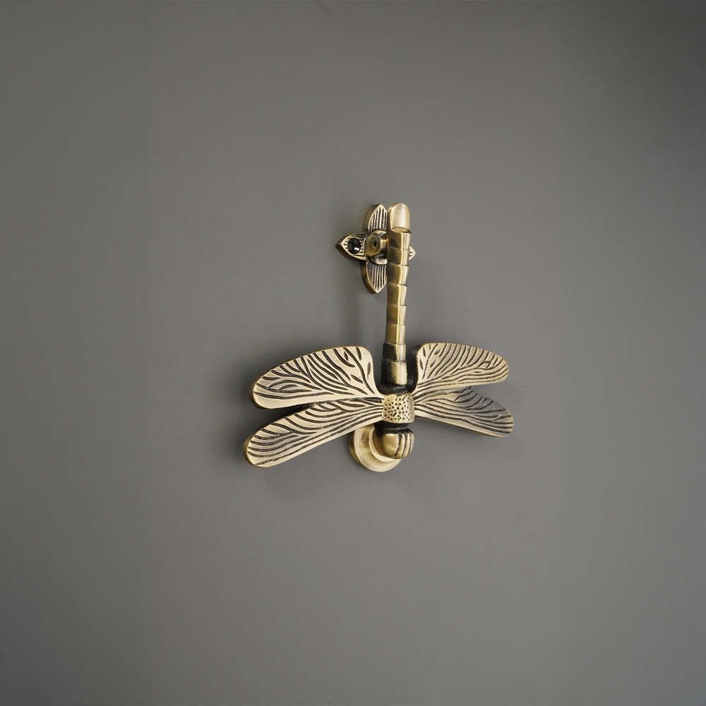 Spira Brass Antique Brass Dragonfly Door Knocker Image 2