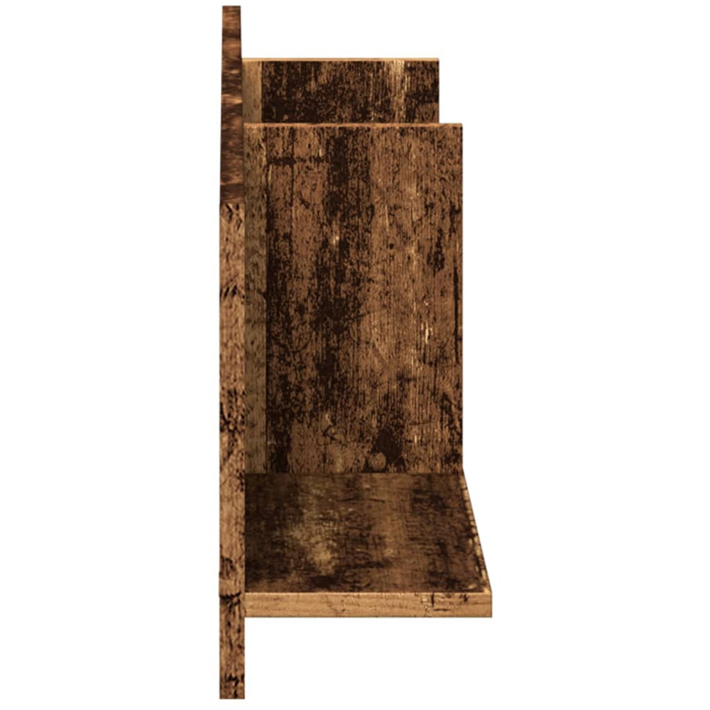 vidaXL 3 Shelf Old Wood Floating Wall Shelf Image 4