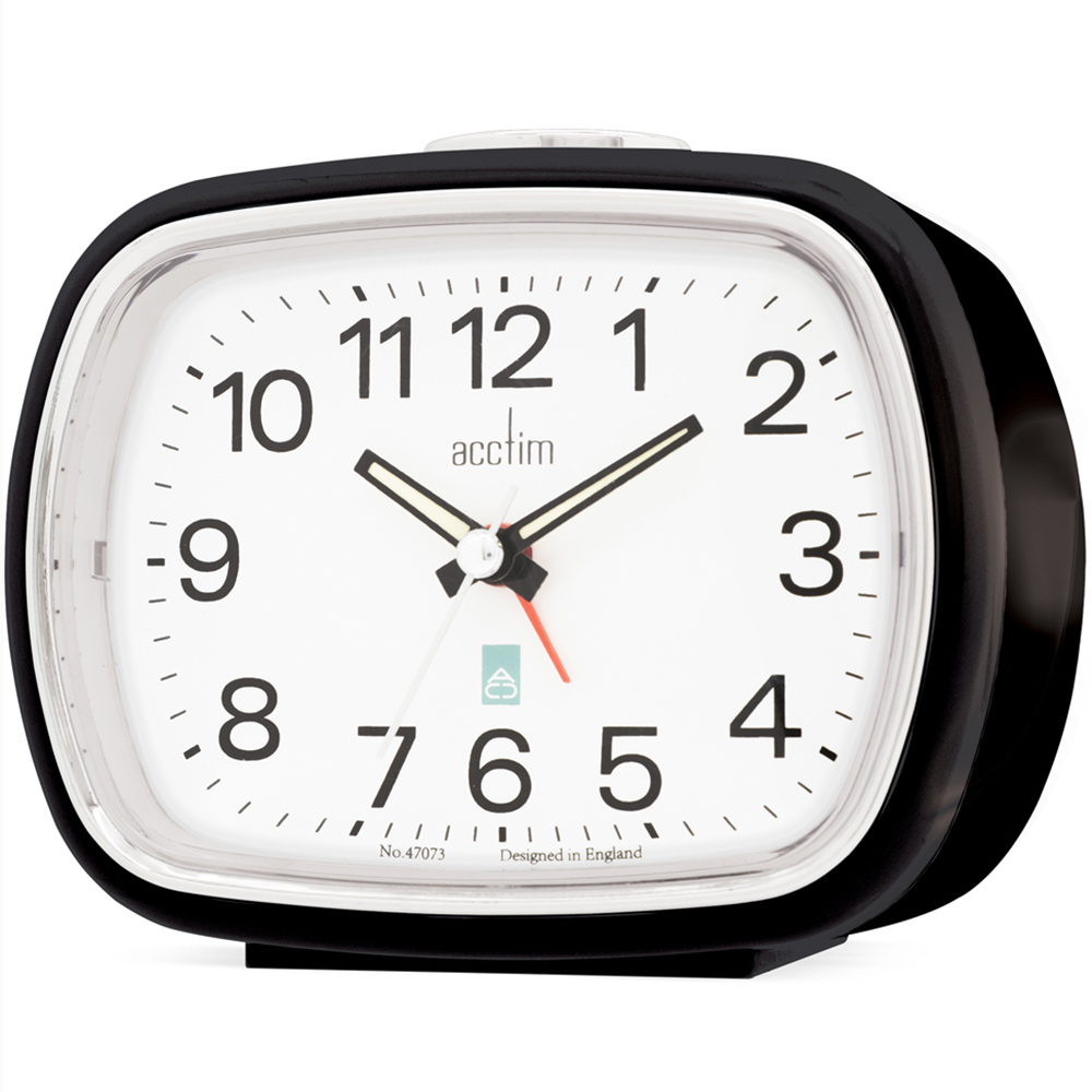Acctim Camille Black and White Alarm Clock 11cm Image 3