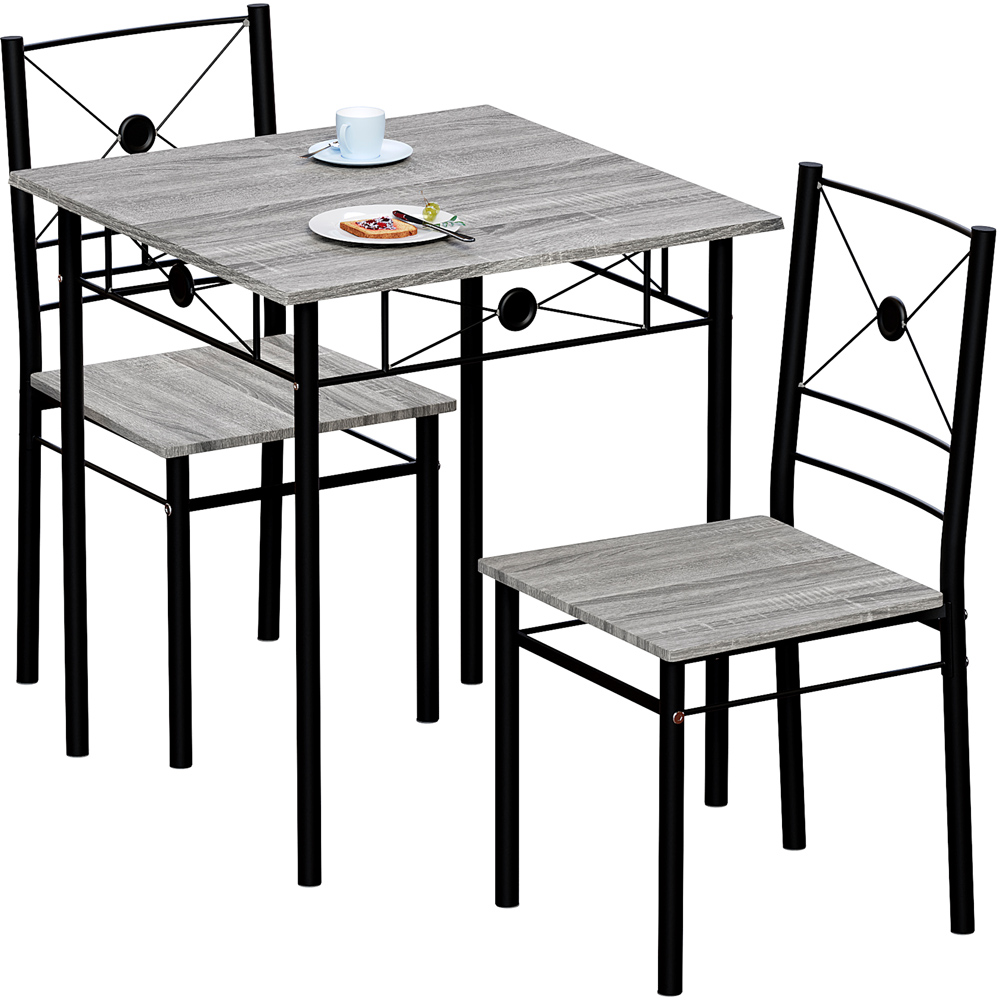 Vida Designs Roslyn 2 Seater Square Dining Set Grey Image 2