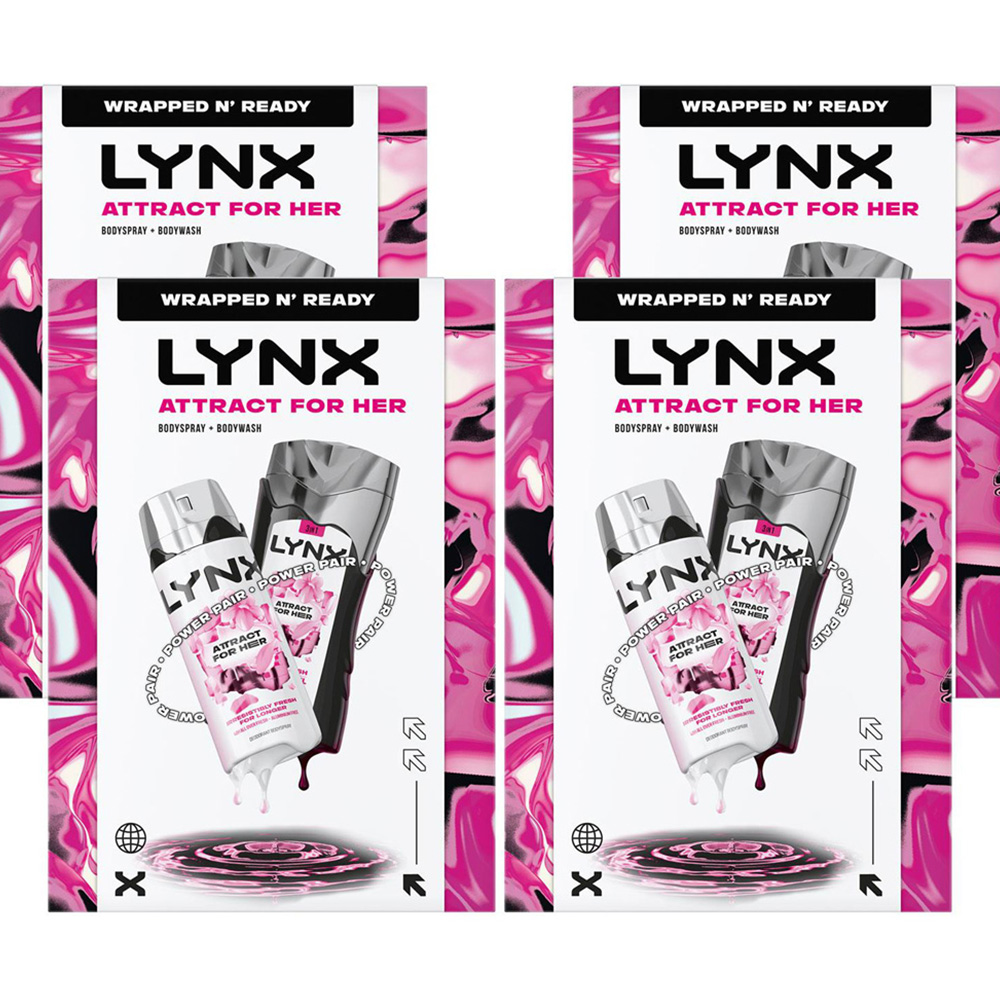 Lynx Attract For Her Shower Gel and Bodyspray Duo Gift Set 4 Pack Image 1