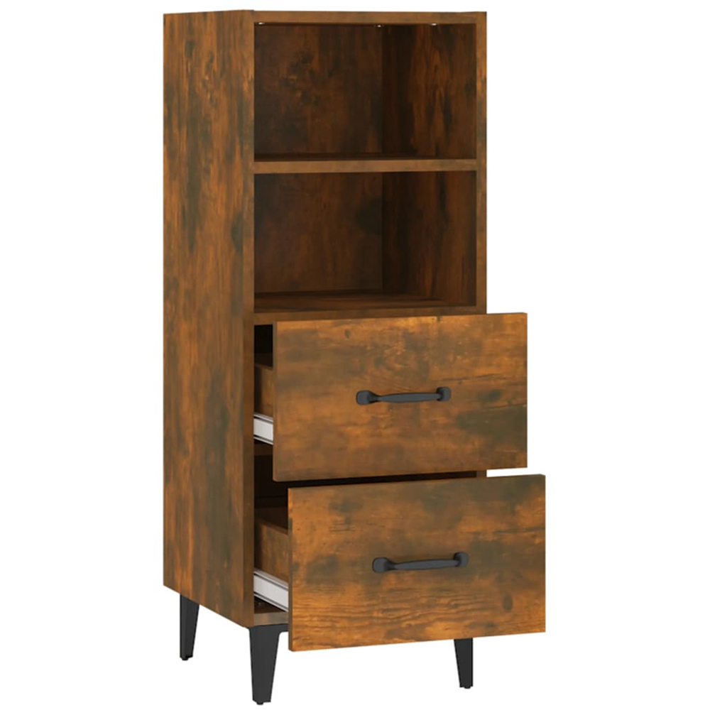 vidaXL 2 Drawer 2 Shelf Smoked Oak Sideboard Image 7