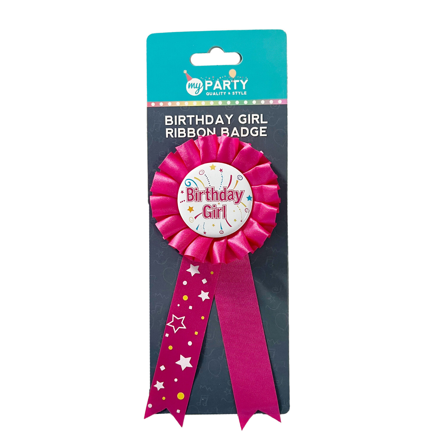 Birthday Girl Ribbon Badge - Pink Image