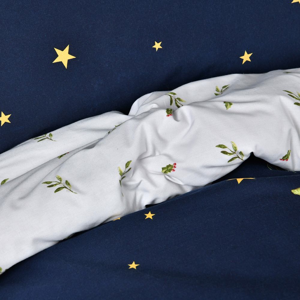 Smart Living Double Navy Merry Christmas Sparkle Tree Duvet Cover Set Image 6