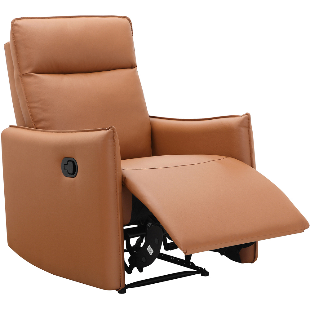 Dorel Lugo Cognac Faux Leather Manual Recliner Armchair Image 5
