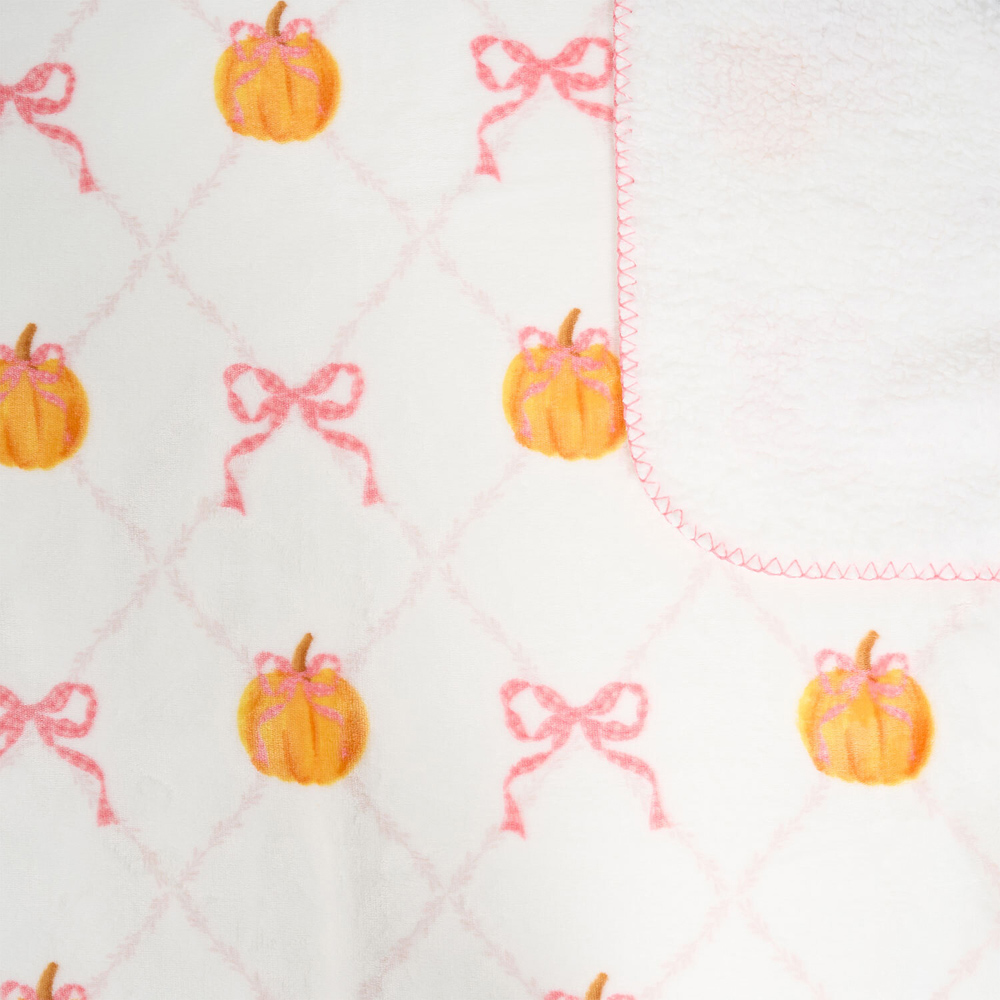 Pretty Bow Pumpkins Sherpa Throw Image 5