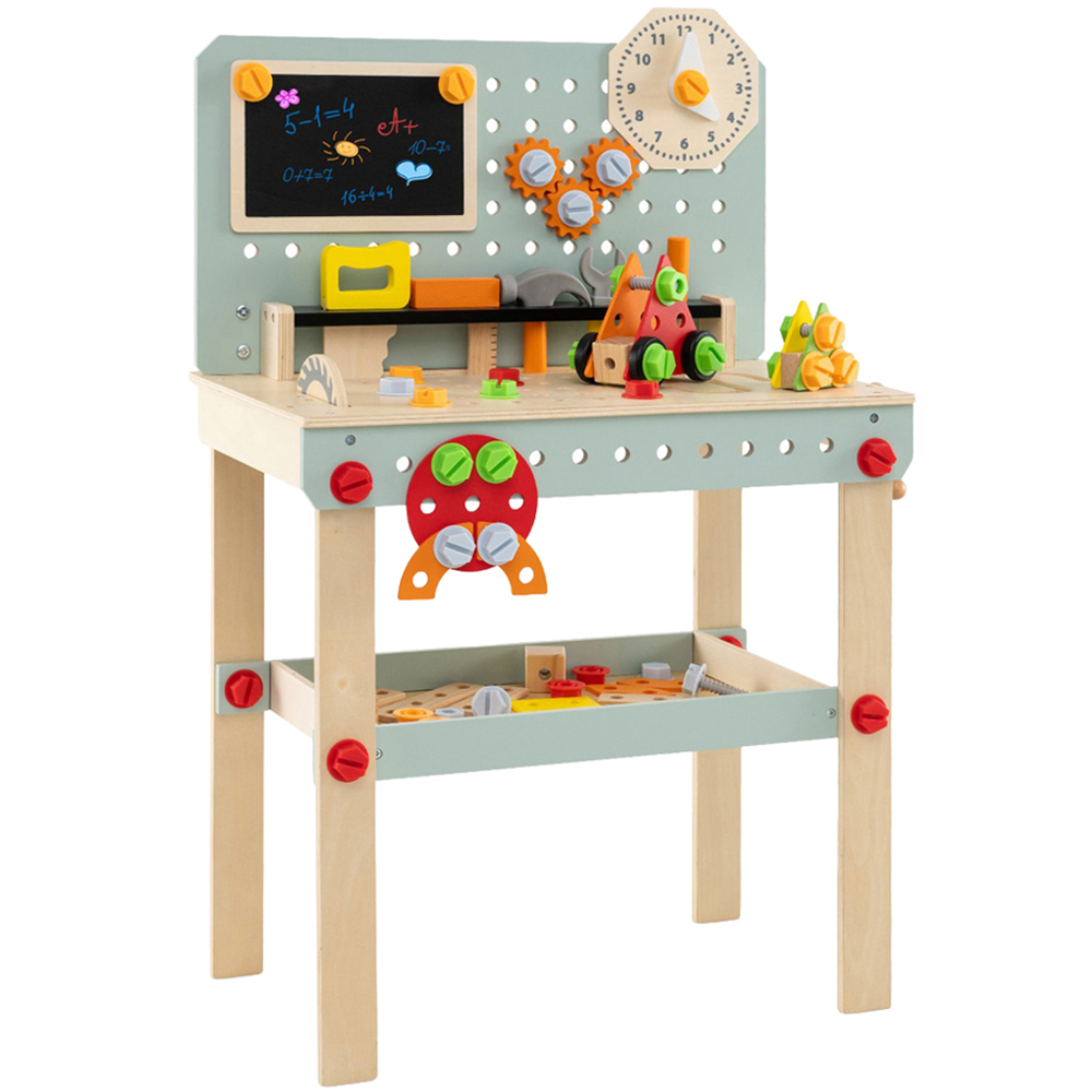 Costway Kids Wooden Tool Workbench with Play Tools Set Image 1