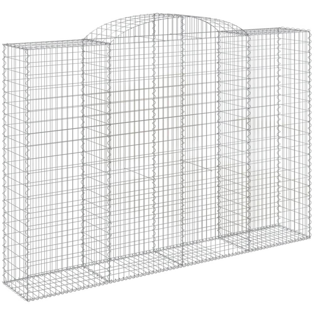 vidaXL Silver Galvanised Iron Arched Gabion Basket 300 x 50 x 200/220cm 8 Pack Image 1