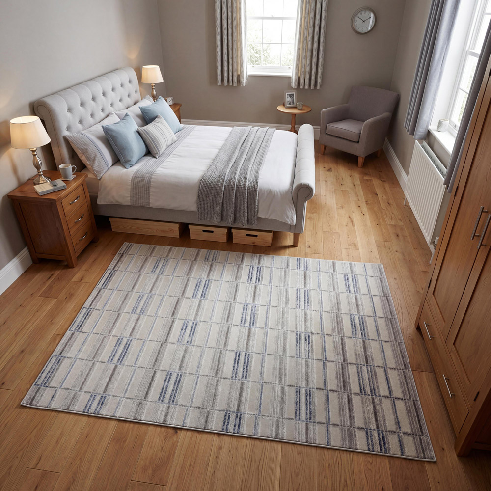 Arthouse Muse Check Lines Navy Rug 120 x 170cm Image 1