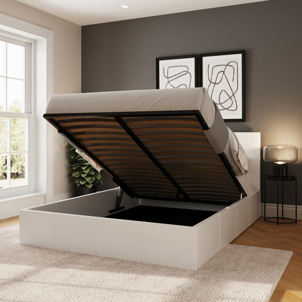 GFW Small Double White End Lift Ottoman Bed Image 9