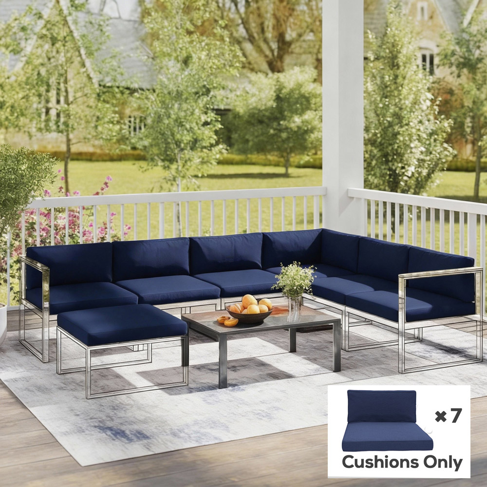 Outsunny 14 Piece Blue Garden Furniture Replacement Cushion Set Image 7