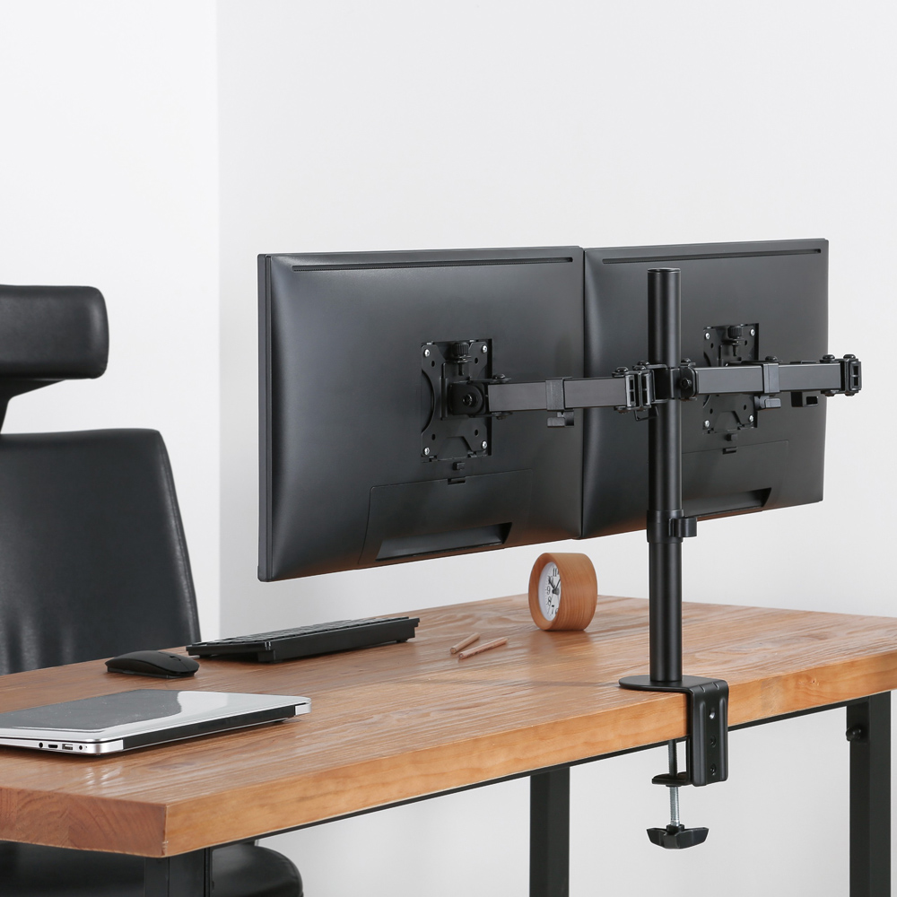 ProperAV 13 to 32 Inch Dual Swing Arm Full Motion Desk Top Monitor Mount Image 2