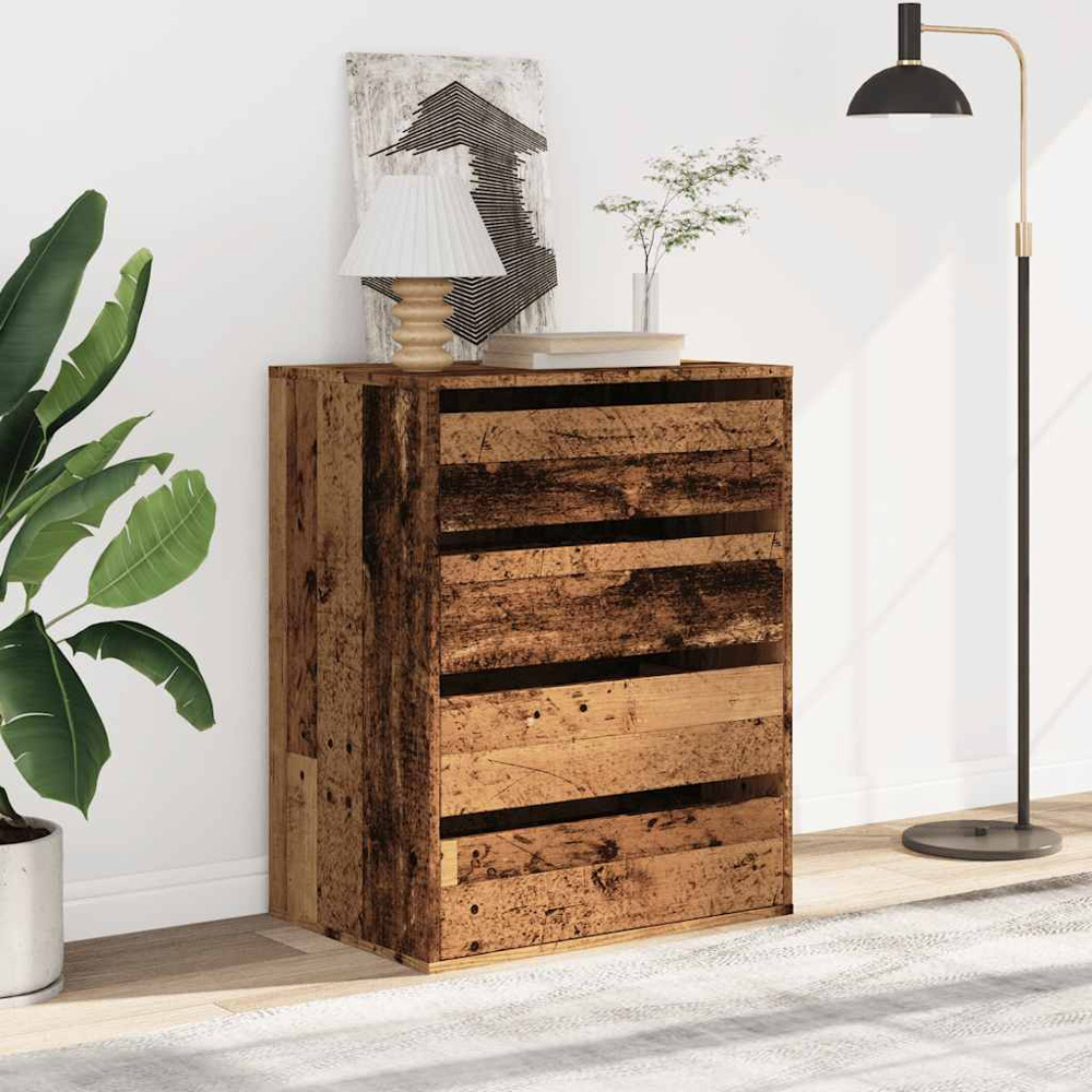 vidaXL 4 Drawer Old Wood Chest of Drawers Image 8