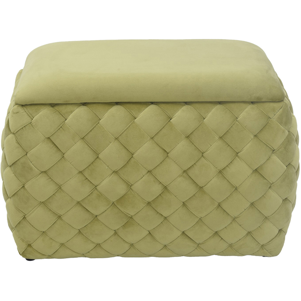 Artemis Home Plumeo Green Velvet Storage Ottoman Image 4