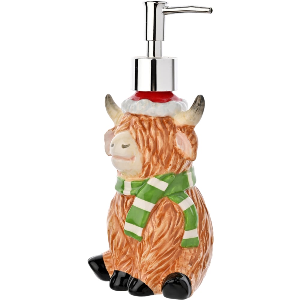 The Seasonal Gift Co. Highland Cow Ceramic Soap Dispenser Image 2