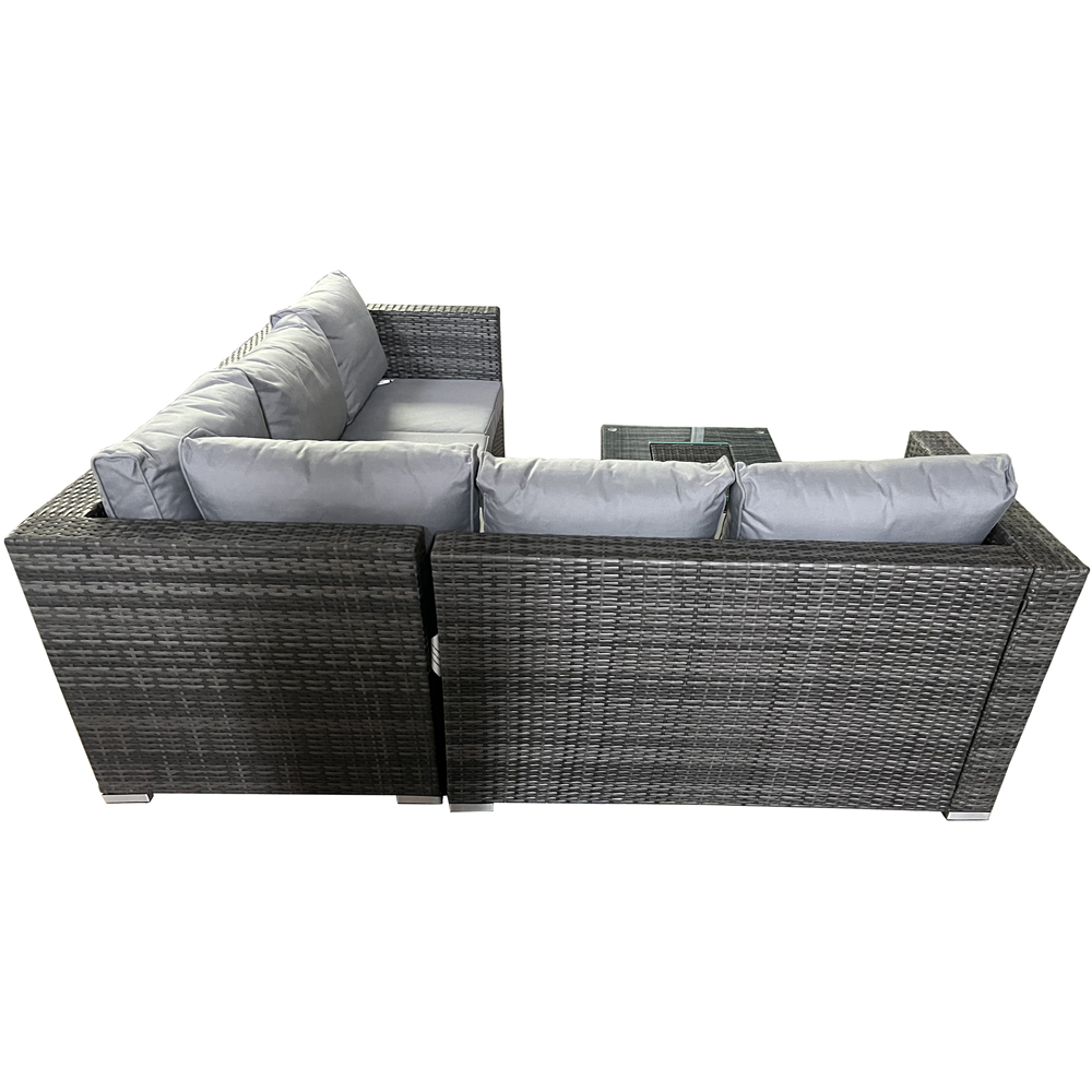 Furniture One 5 Seater Grey Rattan Garden Corner Lounge Set with Ice Bucket Image 5