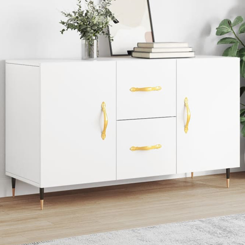 vidaXL 2 Door 2 Drawer White Sideboard Image 1