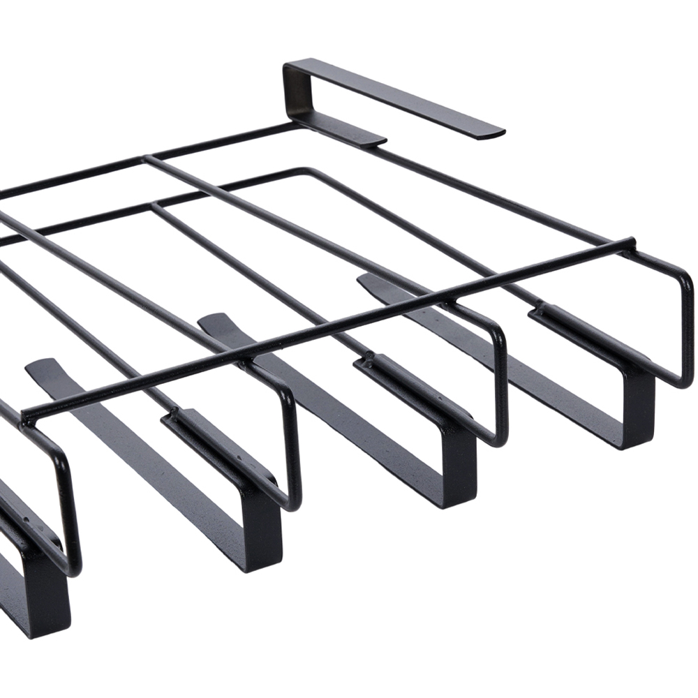 Living and Home Black Under Cabinet Storage Rack with Hanger Bars Image 6