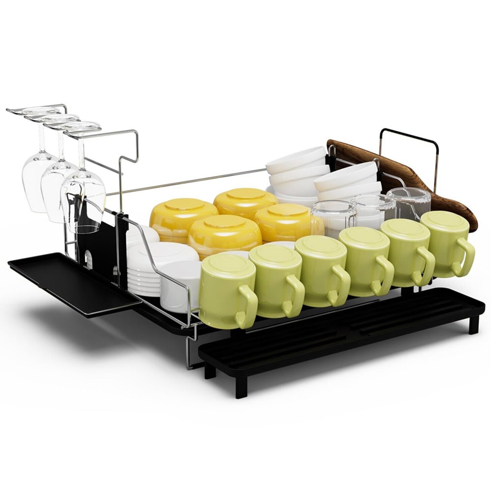 Costway 2 Tier Dish Drying Rack with Cutlery Holder Image 3