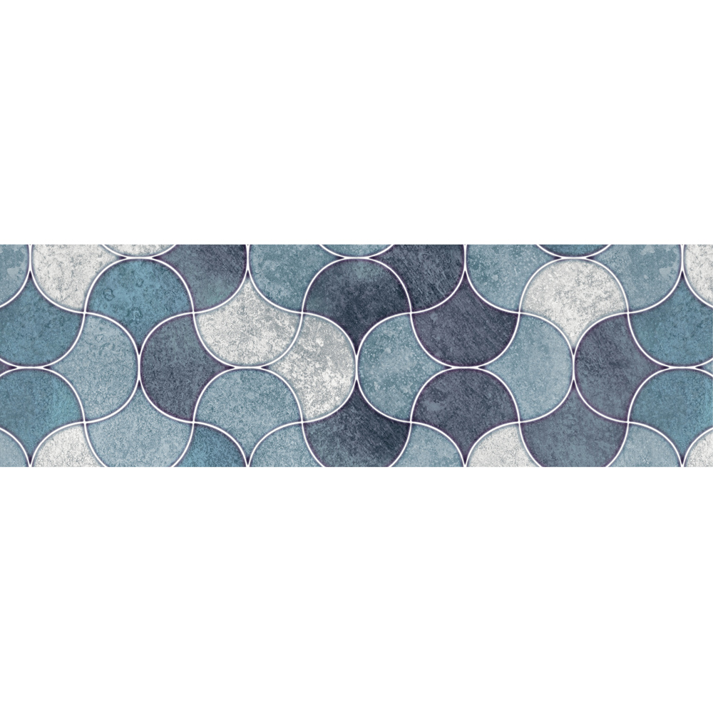 Wetwall Alloy Blue Scallop Splashback 800 x 250mm Image 2