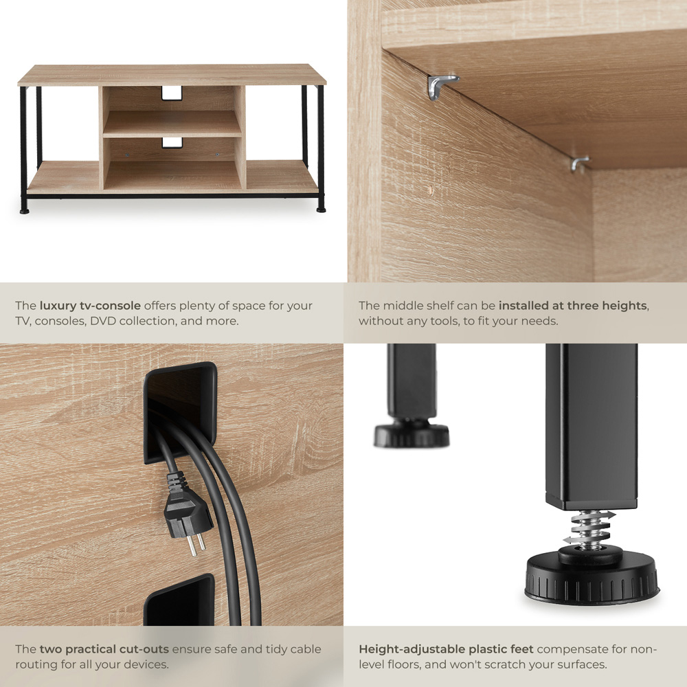 Tectake 4 Shelf Sonoma Oak TV Stand Image 6