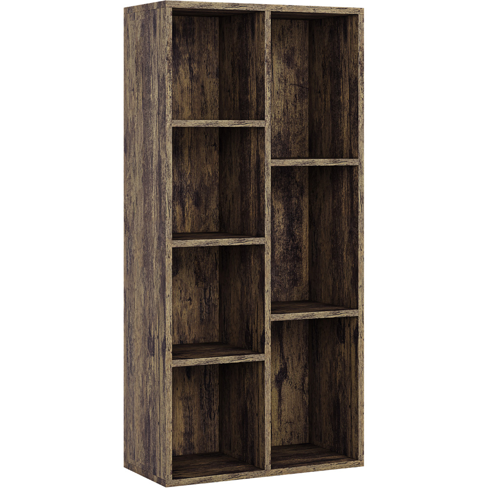 VIDA DESIGNS 7 Shelf Dark Wood Cube Storage Unit Image 2