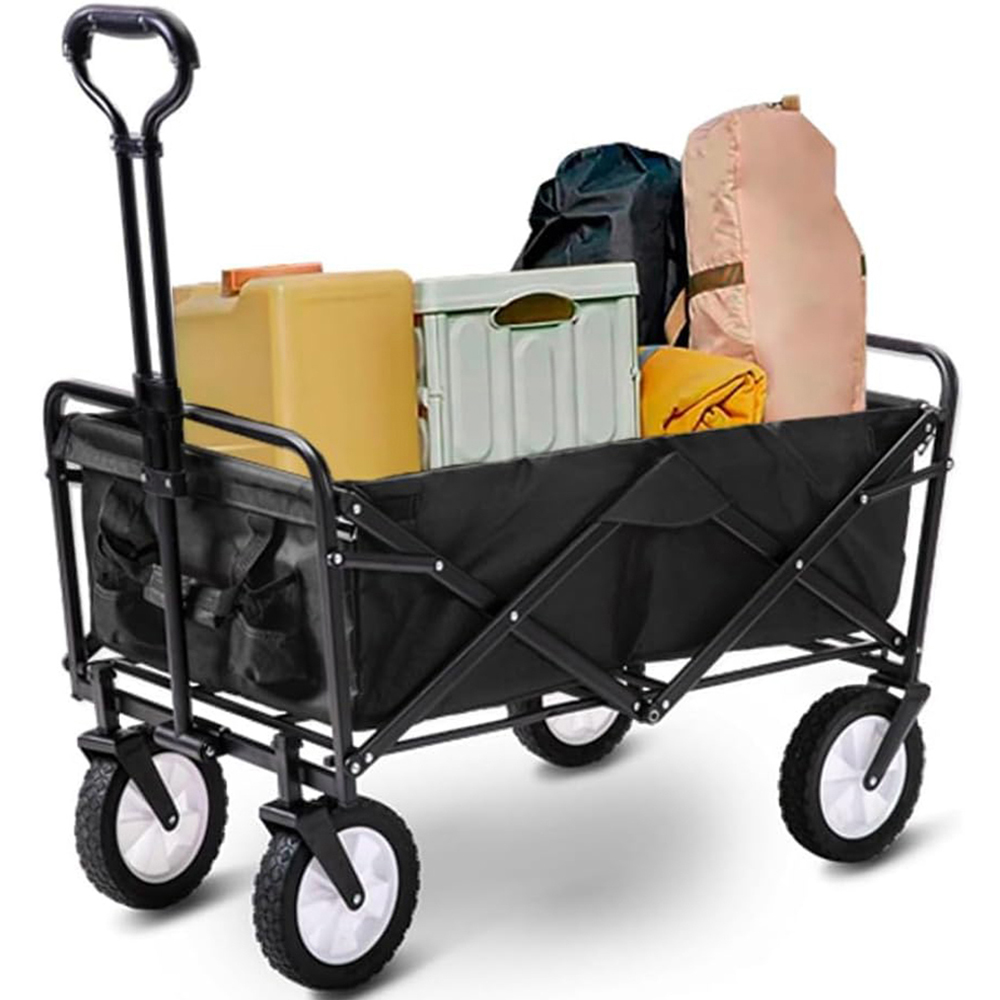 Alivio Black Foldable Wagon Cart with Adjustable Handle Image 3