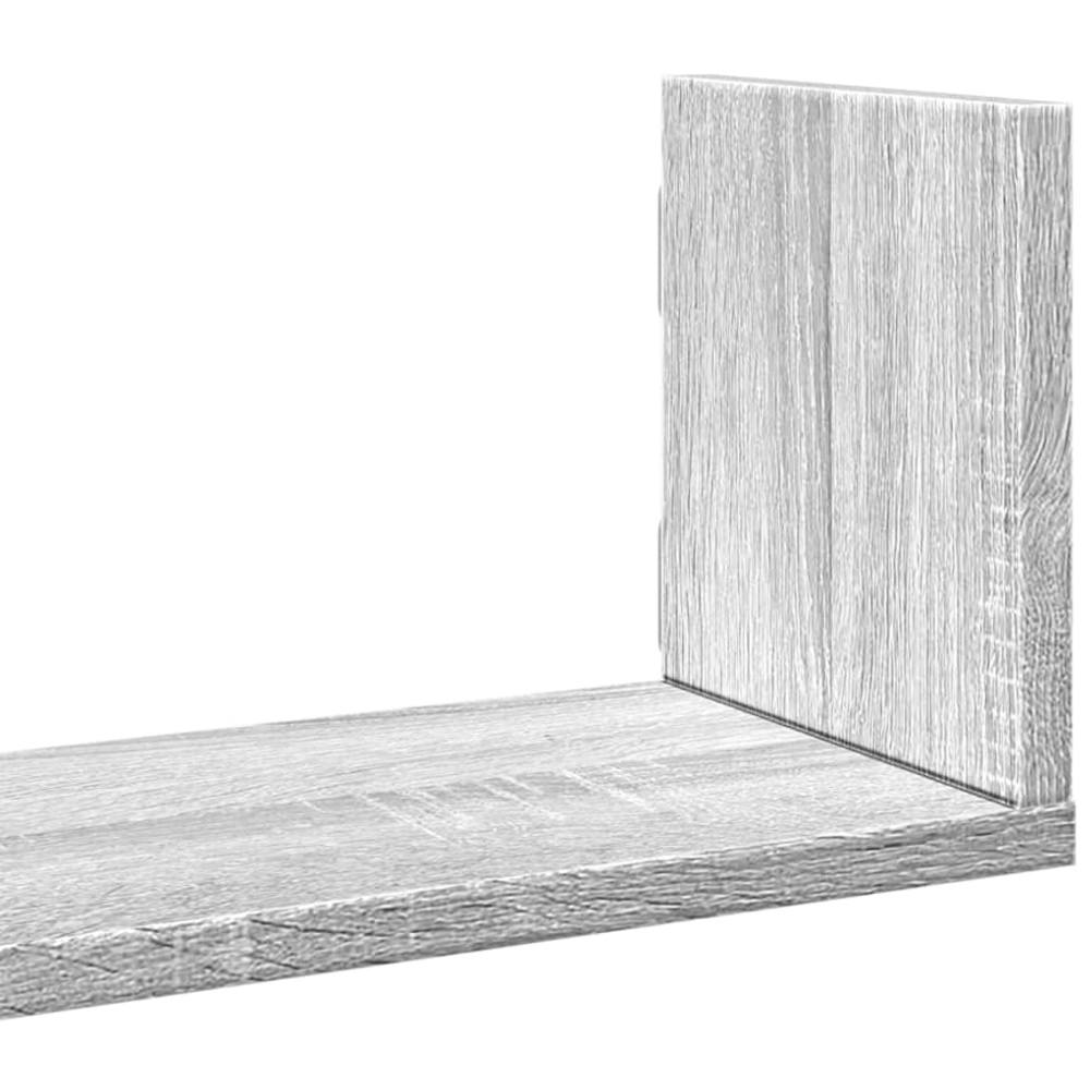 vidaXL 80 x 18 x 18cm Set of 3 Grey Sonoma Wall Shelf Image 6
